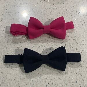 Kids Bow Ties in Magenta Pink and Black